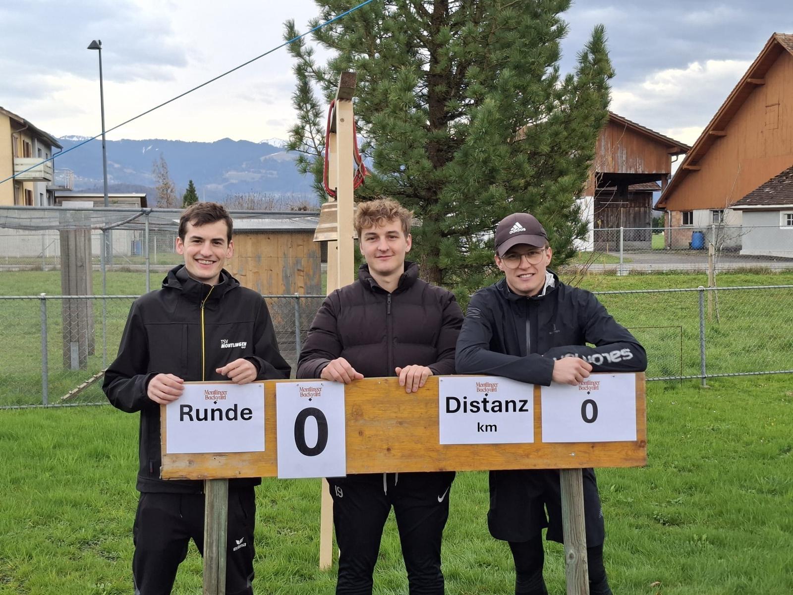 Noah Lüchinger, Marc Lüchinger und Sven Dietsche – Montlinger Backyard Verein